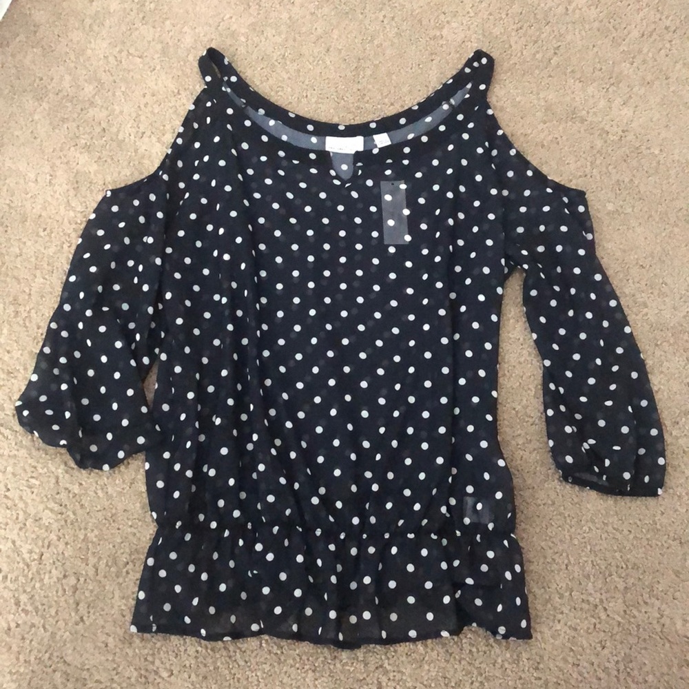 Sweet Pea for NY&C polka dot Blouse Sz L